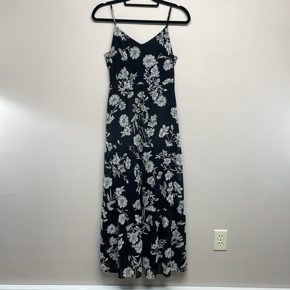 NWOT J. Crew Mercantile Floral Print Chiffon Tiered Spaghetti Strap Maxi Dress 4